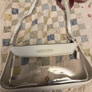 Kendra Scott Clear Shoulder Bag with White Trim